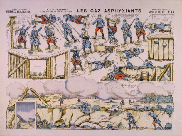 11-Les-gaz-asphyxiants.-Sèrie-de-Guerre.-M.C.-Épinal-[F]-1916